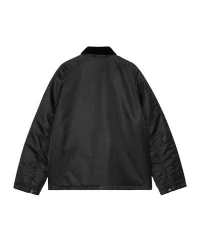Carhartt Wip Alumni Chore Coat Jacket In Black Nylon In Black