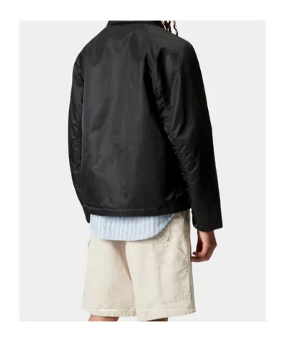 Carhartt Wip Alumni Chore Coat Jacket In Black Nylon In Black
