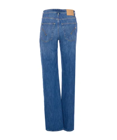 Dondup Loose Fit Five-pocket Trousers With Faded Effect In Blue