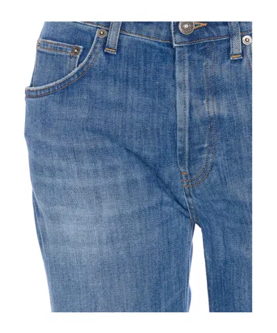 Dondup Loose Fit Five-pocket Trousers With Faded Effect In Blue