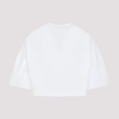 Givenchy Short-sleeved Cropped Shirt In White