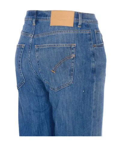 Dondup Loose Fit Five-pocket Trousers With Faded Effect In Blue