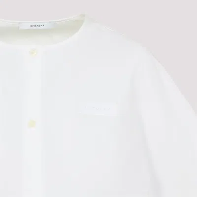 Givenchy Short-sleeved Cropped Shirt In White