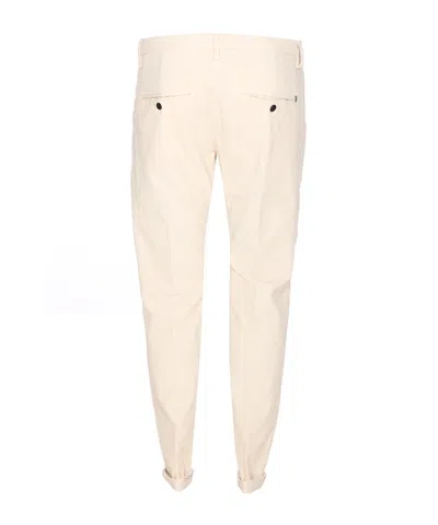 Dondup Tailored Fit Off-white Corduroy Jeans With Button Fly In Neutral