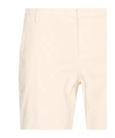 Dondup Tailored Fit Off-white Corduroy Jeans With Button Fly In Neutral