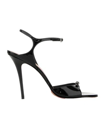Amina Muaddi Adut Crystal-embellished Buckled Patent-leather Sandals