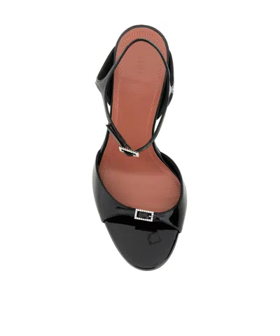 Amina Muaddi Adut Crystal-embellished Buckled Patent-leather Sandals