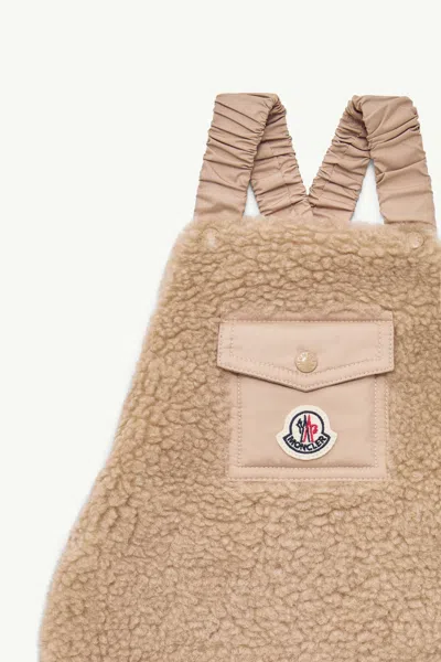 Moncler Long-sleeved T-shirt And Overalls Set In Brown