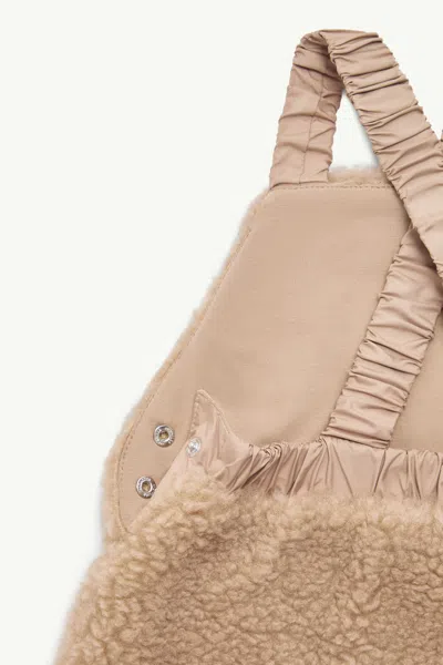 Moncler Long-sleeved T-shirt And Overalls Set In Brown