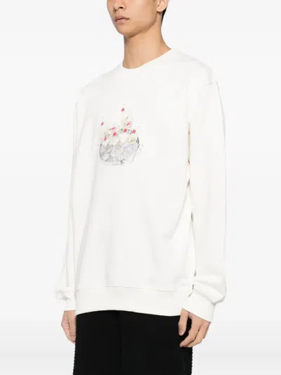 Drôle De Monsieur Cocktail-print Sweatshirt In White