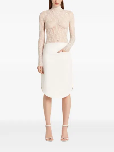 Courrèges High-waisted Pencil Skirt In White