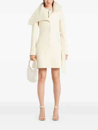 Courrèges Asymmetrical-collar Coat In Neutral