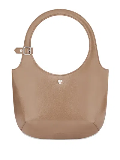 Courrèges Holy Rounded Handle Leather Shoulder Bag