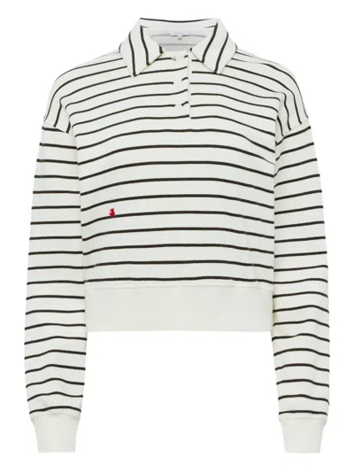 Jw Anderson Striped Polo Shirt In Black