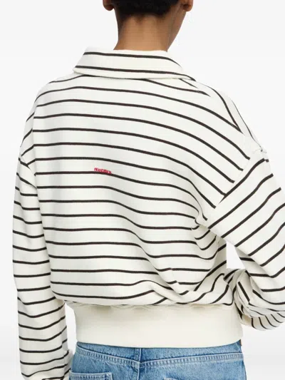 Jw Anderson Striped Polo Shirt In Black