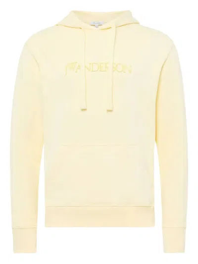 Jw Anderson Logo Embroidery Hoodie In Nude