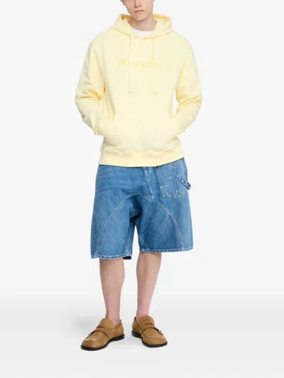 Jw Anderson Logo Embroidery Hoodie In Nude