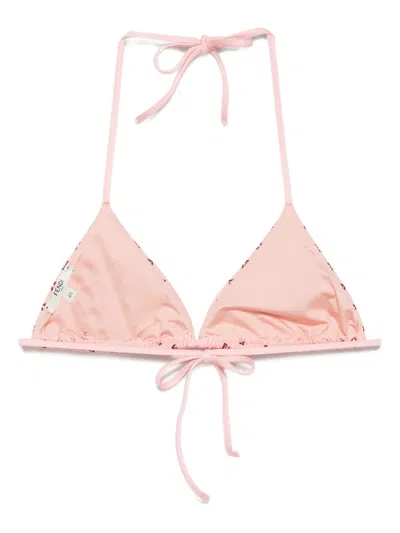 Fendi Triangle Top Swimsuit Adjustable Straps In Pink