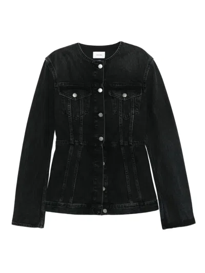 Haikure Temple Cinched Denim Jacket In Black