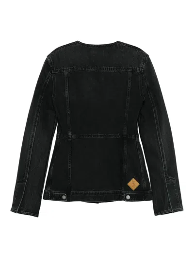 Haikure Temple Cinched Denim Jacket In Black