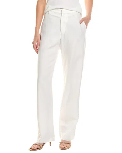 Enza Costa Twill Straight Leg Linen-blend Trouser In White