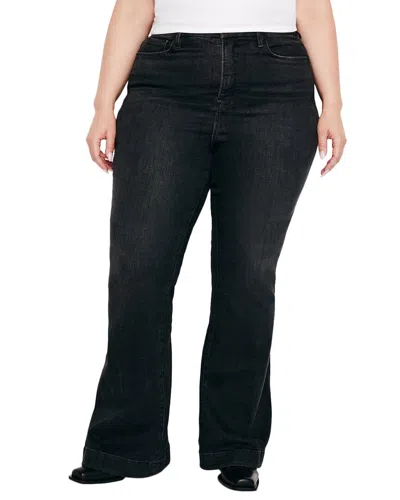 Good American Plus Good Legs Flare Black Jean In Black