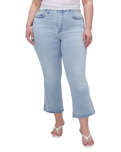 Good American Plus Good Legs Cropped Mini Bootcut Indigo Jean