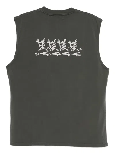 Palmes Mens Rhythm Sleeveless Cotton-jersey Top Charcoal In Gray