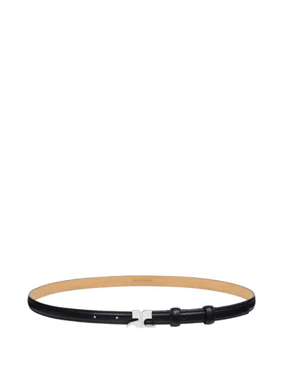 Courrèges Burgundy Belt In Naplack Calfskin In Black