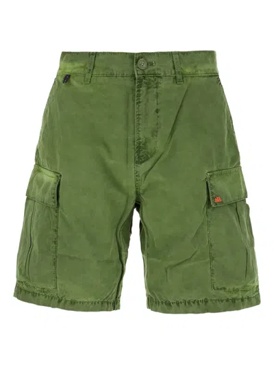 Sundek Cargo Pocket Striped Shorts In Green