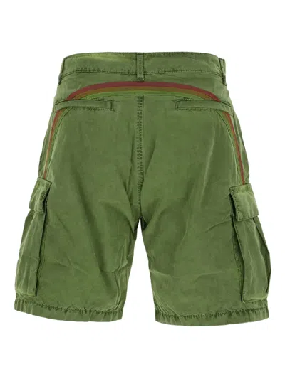 Sundek Cargo Pocket Striped Shorts In Green