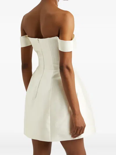De La Vali Idaira Strapless Satin-twill Mini Dress In White