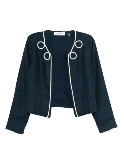 Skall Studio Embellished Pearl Jacket In Blue
