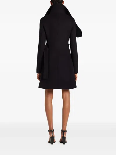 Courrèges Asymmetric-lapel Button-up Coat In Black