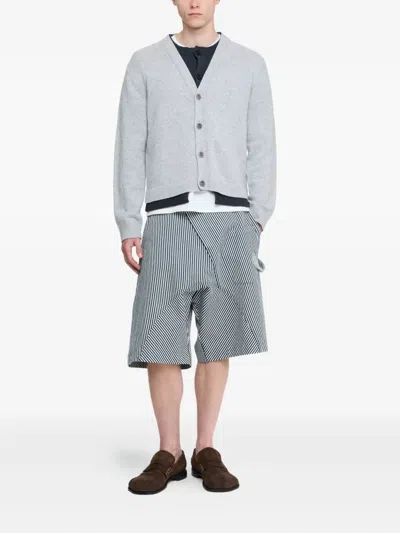 Jw Anderson Contrast Layered Cardigan In Gray