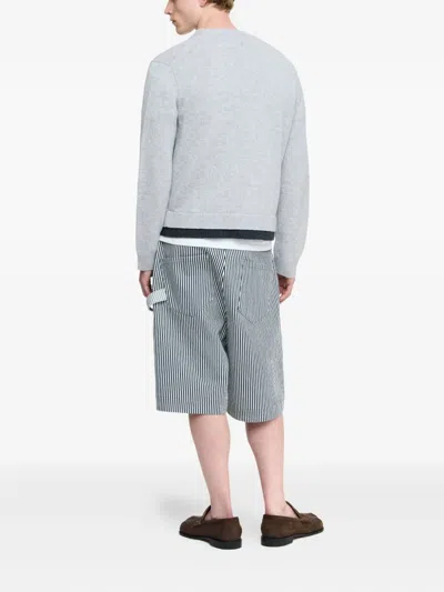 Jw Anderson Contrast Layered Cardigan In Gray