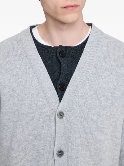 Jw Anderson Contrast Layered Cardigan In Gray