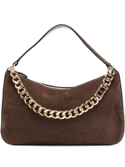 Twinset Chain Strap Shoulder Bag With Structured Shape In Brown