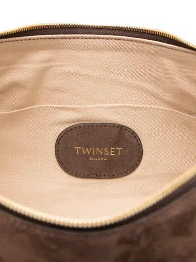 Twinset Chain Strap Shoulder Bag With Structured Shape In Brown