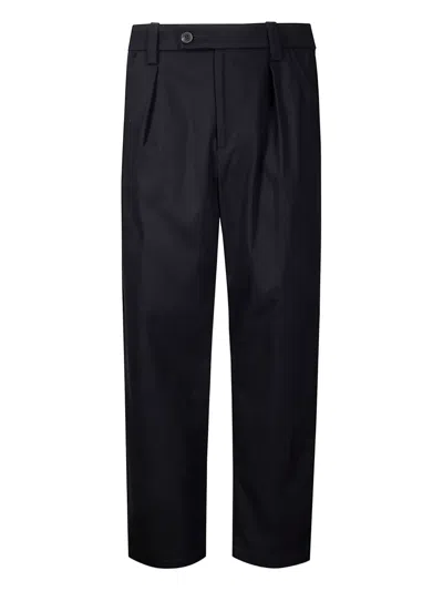 Apc Renato Tapered Pleated Cotton And Wool-blend Twill Trousers In Black