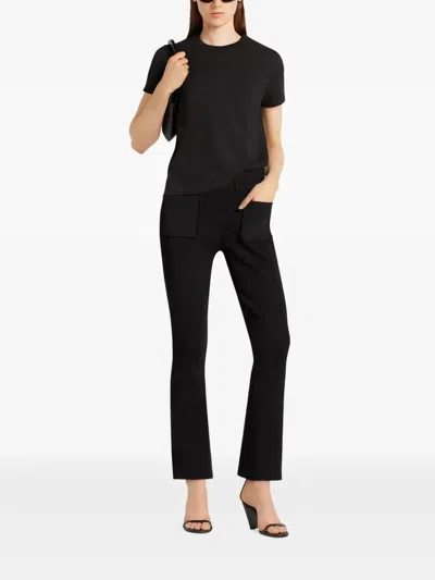 Courrèges Ribbed Flared Trousers In Black