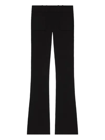 Courrèges Ribbed Flared Trousers In Black