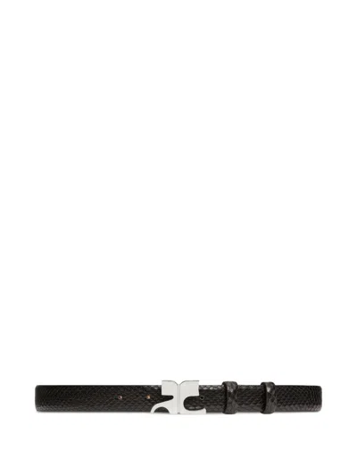 Courrèges Viper Leather Belt In Black