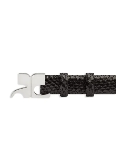 Courrèges Viper Leather Belt In Black