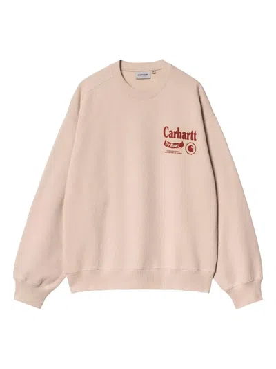 Carhartt Graphic-print Crew-neck Sweatshirt In Brown