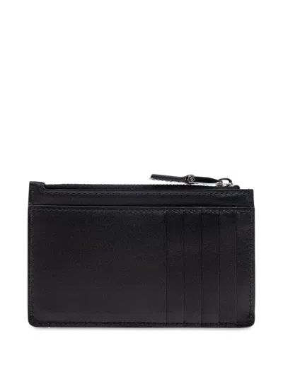Max Mara Leather Zip Pouch In Black