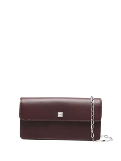 Max Mara Busta Leather Clutch In Brown
