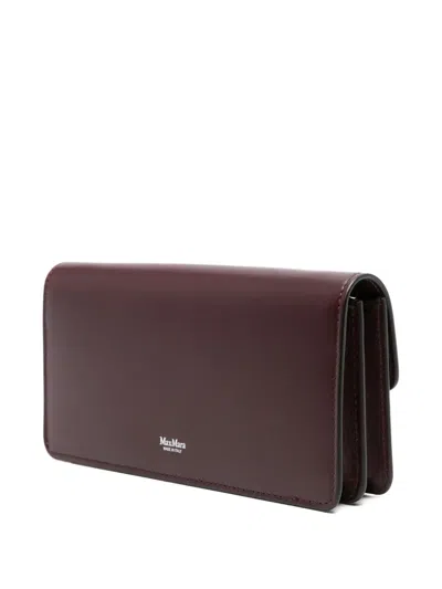 Max Mara Busta Leather Clutch In Brown