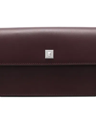 Max Mara Busta Leather Clutch In Brown
