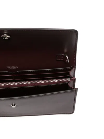Max Mara Busta Leather Clutch In Brown